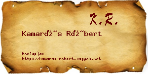 Kamarás Róbert névjegykártya
